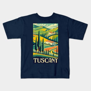 A Vintage Travel Art of Tuscany - Italy Kids T-Shirt